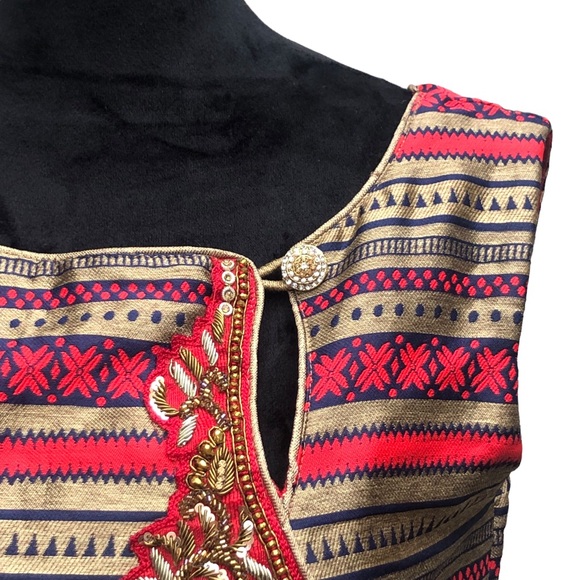 Traditional Red & Gold Dress Made in India size 8 - Picture 4 of 16